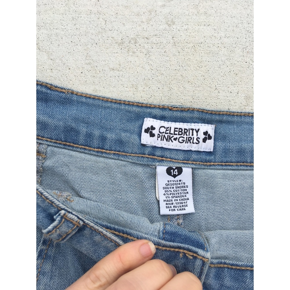 Faded denim button front a-line skirt - Picture 3 of 3